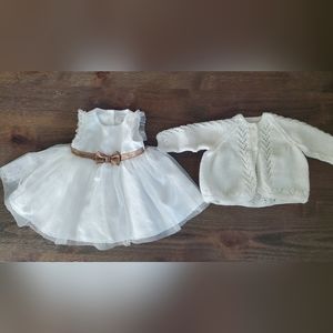 Baby girl dress and sweater 3-6